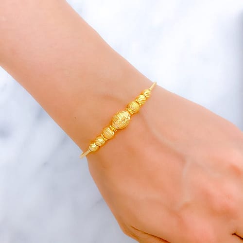 Textured Gold Bangle Bracelet - Image 3