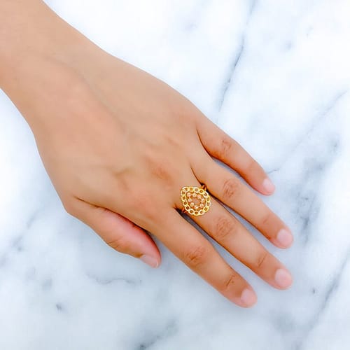Plush Beaded Pear Ring - Image 4