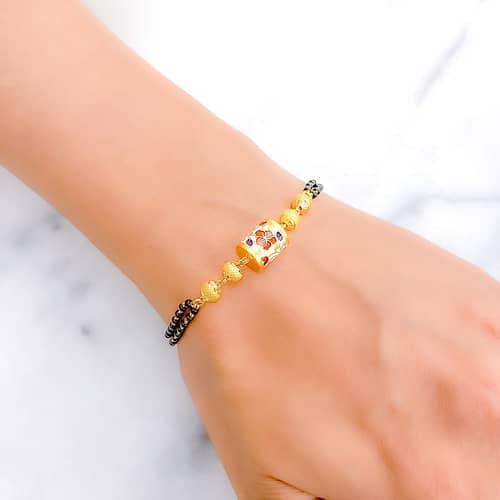 Elegant Meenakari Dual Chain Bracelet - Image 3