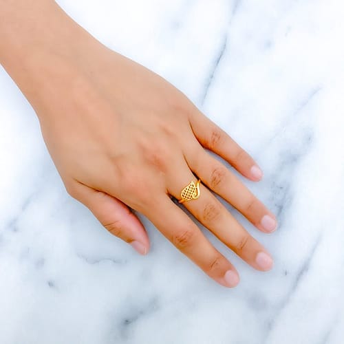 Geometric Leaf Ring - Image 3