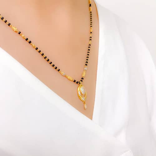 Asymmetrical CZ Mangalsutra - Image 6