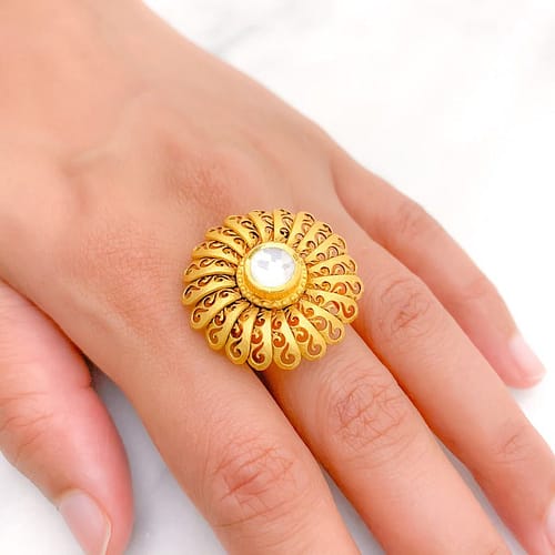 Grand Antique Flower Ring - Image 4