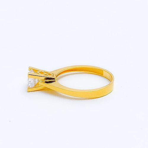 Sleek Sophisticated CZ Solitaire Ring - Image 4