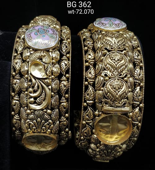 Latest Design Gold Ghat Kara Bangles for Woman