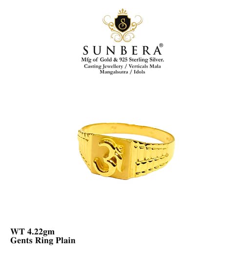 Adorable Gold Ring With Om Desgin No. 5