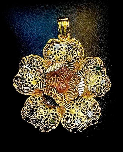 Gold Flower Locket Turkey Style