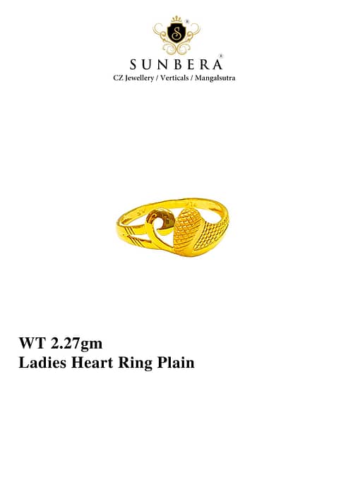 Ladies Heart Plain Ring No 16