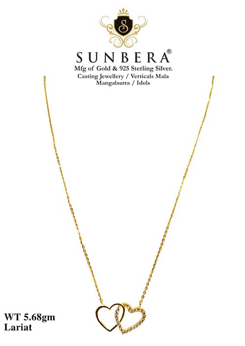 Beautiful 2 Heart Shape Gold Chain