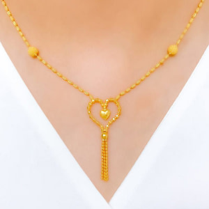 Charming Beaded Heart Necklace Set