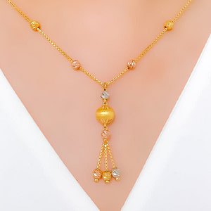 Beautiful ThreeTone Ball Necklace