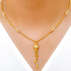 Chic Yellow Pearl Drop Necklace