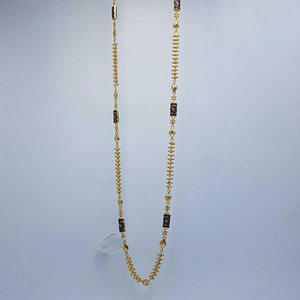 Designer Long Ladies Gold Chain with Minna Work